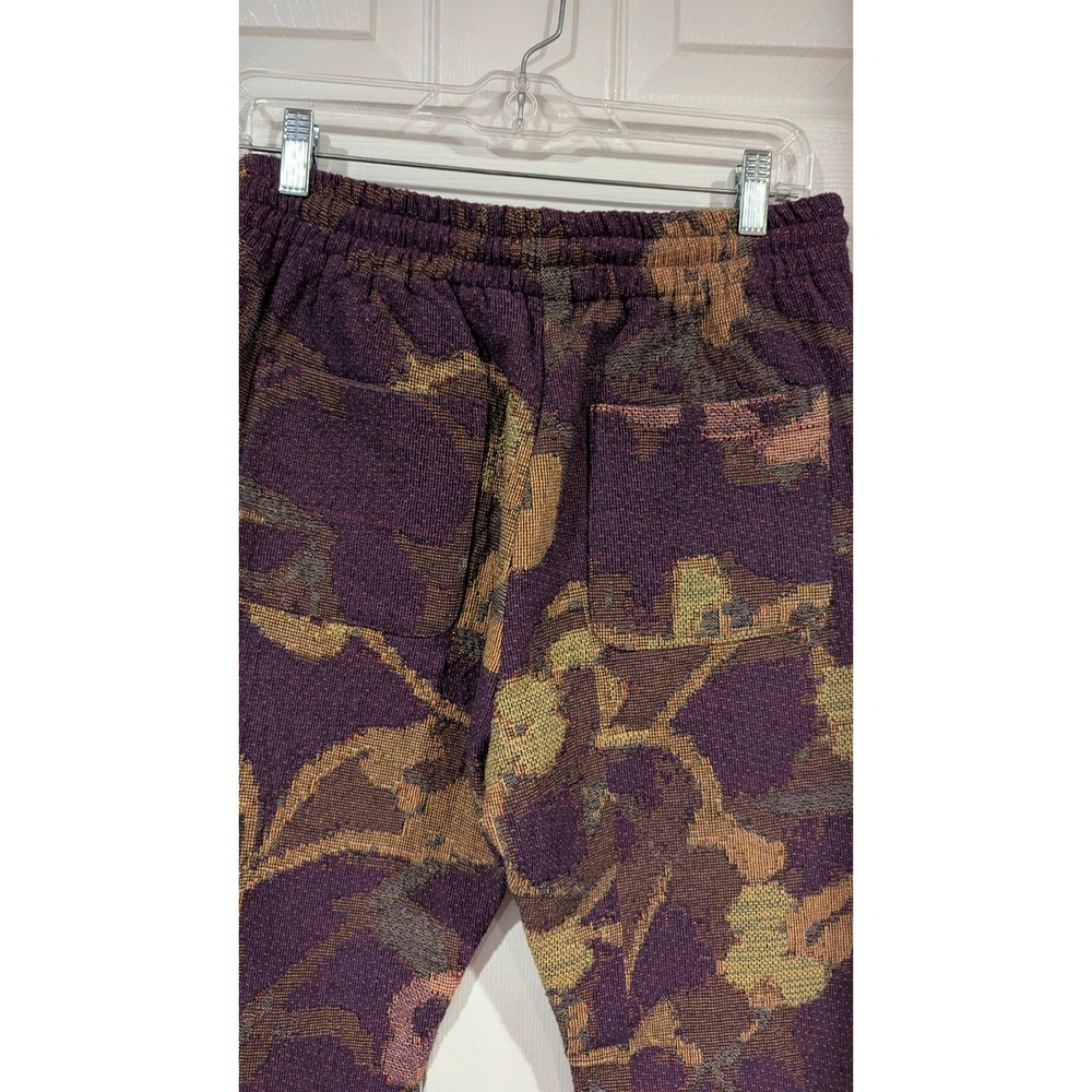 6THNBRHD Tapestry Floral Pants Small Purple Gold Woven Drawstring Streetwear - Picture 5 of 7